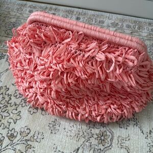 Btb Los Angeles Meila Fringe Coral Clutch